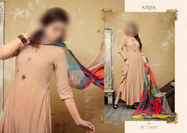 Karma-Trendz-Tucute-Vol-14-Heavy-Reyon-Party-Wear-Kurti-With-Dupatta-Wholesale-Dealer-3