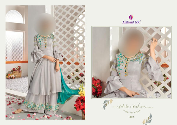 Arihant-Designer-Chahat-vol1-802-Designer-Party-Wear-Plazzo-Salwar-Kameez-Fully-Stitched-Dress