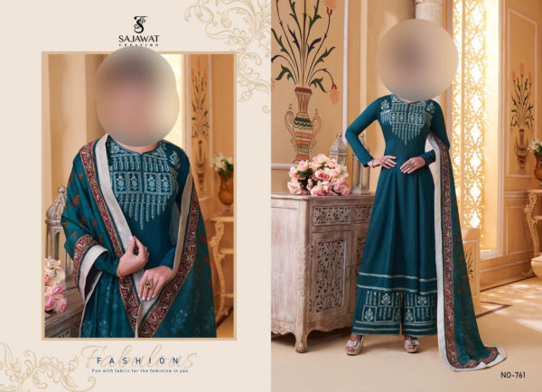 Sajawat-Creation-Sarthi-vol9-761-Designer-Muslin-Fabric-Plazzo-Salwar-Kameez-Fully-Stitched-Dress