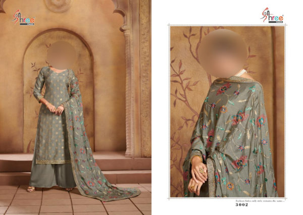Shree-Fabs-Nazakat-3002-Dola-Silk-Embroidered-Party-Wear-Plazzo-Salwar-Kameez-Wholesaler