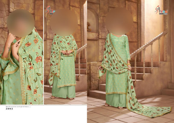 Shree-Fabs-Nazakat-3003-Dola-Silk-Embroidered-Party-Wear-Plazzo-Salwar-Kameez-Wholesaler