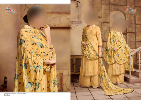 Shree-Fabs-Nazakat-3006-Dola-Silk-Embroidered-Party-Wear-Plazzo-Salwar-Kameez-Wholesaler
