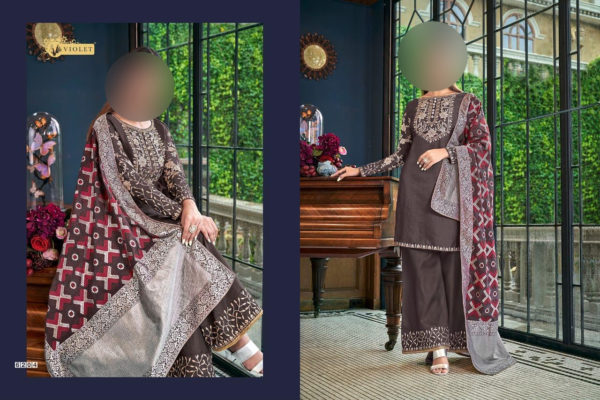 Swagat-Violet-Snow-White-vol12-6204-Designer-Emboidered-Party-Wear-Plazzo-Suit-Jacquard-Dupatta-Dress-Material