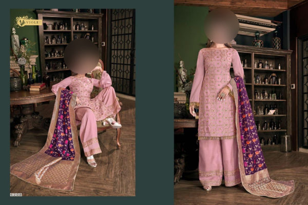 Swagat-Violet-Snow-White-vol12-6208-Designer-Emboidered-Party-Wear-Plazzo-Suit-Jacquard-Dupatta-Dress-Material