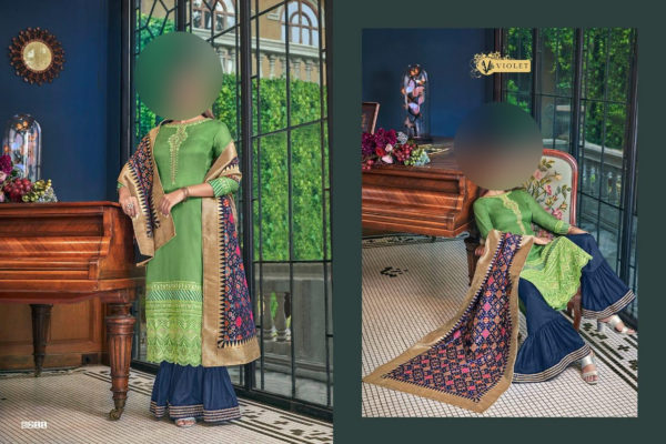 Swagat-Violet-Snow-White-vol12-6211-Designer-Emboidered-Party-Wear-Plazzo-Suit-Jacquard-Dupatta-Dress-Material
