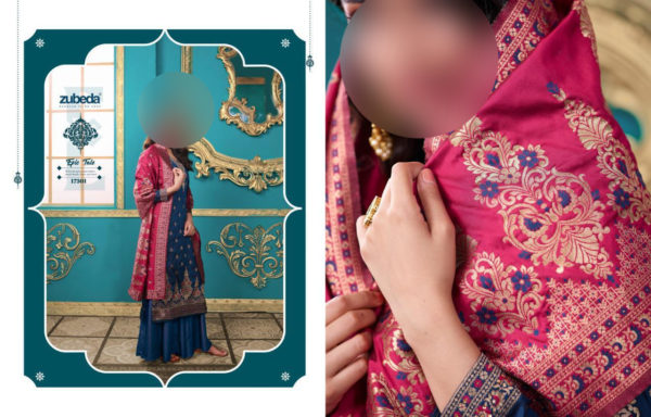Zubeda-Seher-17301.1-Silk-Jacquard-Embroidered-Traditional-Party-Wear-Plazzo-Suit